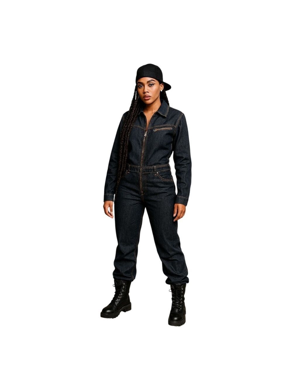 Vintage FUBU Jumpsuit 11/12 Denim Long Sleeve Y2K Hip Hop Overall (0162)